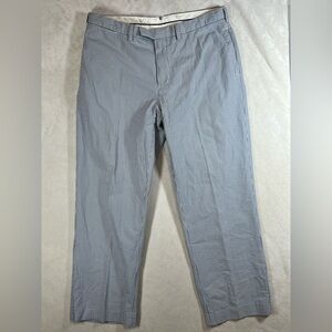 Polo Ralph Lauren 38W 30L Blue Striped Seersucker Chino Pants Summer Classy